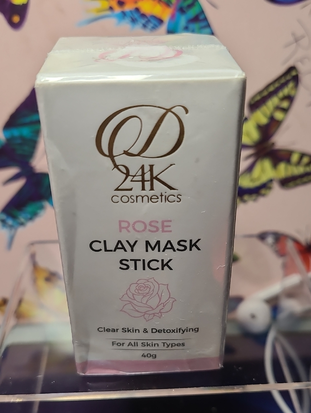 24K Cosmetics Rose Clay Mask Stick — Pink Detoxifying Stick